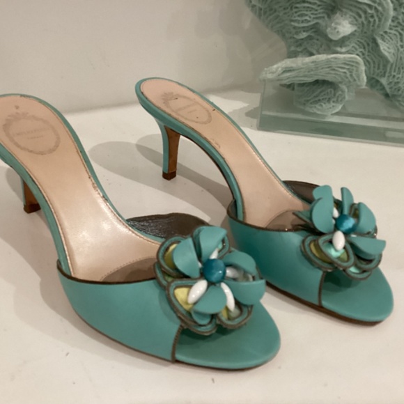 Emilio Pucci low heel floral slides GORGEOUS 37 6.5 - Picture 3 of 14